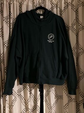 PINK Victoria's Secret Forest Green Zip-Up Hoodie and pants